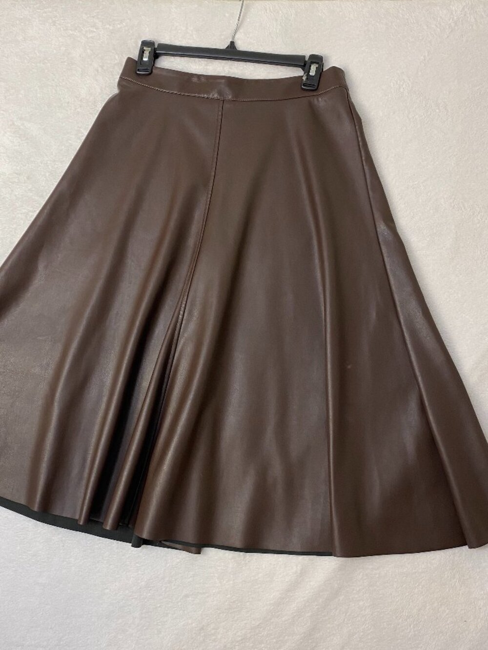 Banana Republic Factory Brown Vegan Leather Midi Skirt Size 6